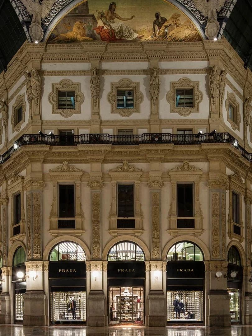 Prada Takes Eight Floors of the Milan Arcade Where It Opened in 1913