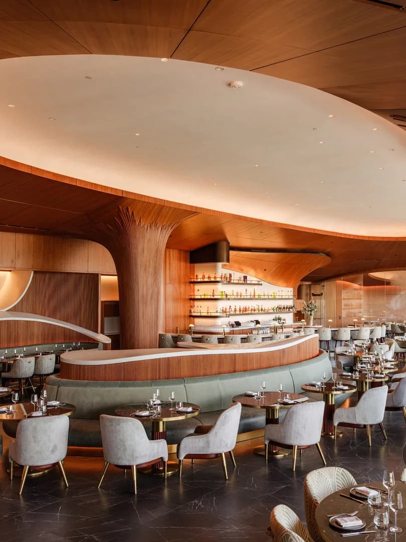 Inside Skywalker Grill, the Cherry Wood Dining Room on Top of the Lucas Museum